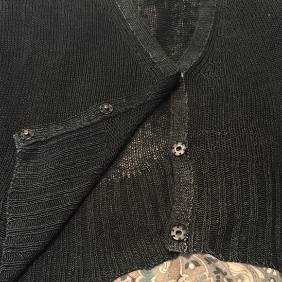 Free People Black oversized Knit Cardigan - Picture 3 of 4